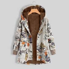 Download 349 winter floral pattern free vectors. Women Winter Thick Outwear Floral Print Hooded Warm Pockets Long Coat Jacket Us
