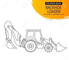 Awesome caterpillar backhoe loader coloring page ready to download or print. Backhoe Loader Line Illustration The Coloring Book For Preschool Royalty Free Cliparts Vectors And Stock Illustration Image 106554251