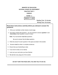 How many marks are there: National Grade 6 Assessment Practice Test Papers 2020