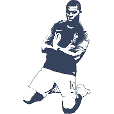 Soccer player about to kick ball, kylian mbappé france national football team 2018 world cup france national football team, mbappe, blue. Stickers Kylian Mbappe France Art Stick