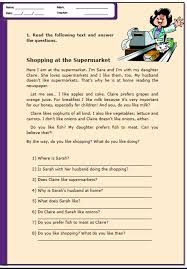 Shopping At The Supermarket Reading Comprehension Worksheet Reading Comprehension Worksheets Comprehension Worksheets Reading Comprehension