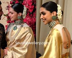 Deepika Padukone Wedding Reception Jewellery Indian Bridal Deepika Padukone Indian Hairstyles