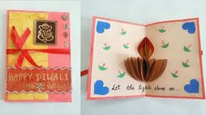 Lakshmi and ganesh puja for diwali. Diy Diwali Card How To Make Popup Diwali Card Popup Diya Card Simple And Easy Card For Diwali Youtube