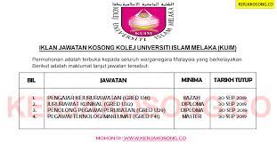 Check spelling or type a new query. Jawatan Kosong Kolej Universiti Islam Melaka Kuim