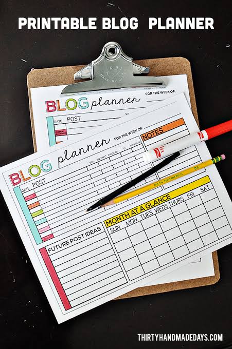 Printable Blog Planner