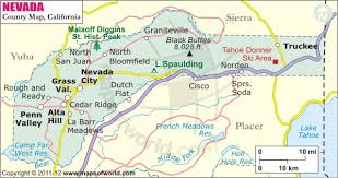 This map shows cities, towns, highways, main roads and secondary roads in california and nevada. Nevada County Map Map Of Nevada County California