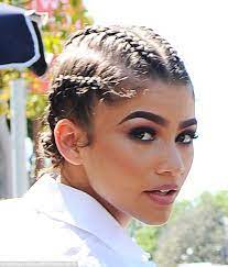 Zendaya Rocks Cornrows And A Silver Mini Skirt At Glamour Luncheon Cornrows Natural Hair Curly Hair Types Natural Hair Tips