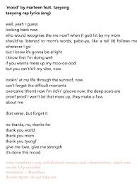 Now we're arguin' in my bedroom. Gem ìž¼ On Twitter Mood By Marteen Feat Taeyong Taeyong Rap Lyrics Eng