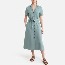 La redoute robes mi longues. Robe Mi Longue Boutonnee A Col V Turquoise Esprit La Redoute