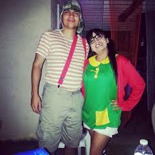Couple Costume Chavo Del Ocho And La Chilindrina Couple Halloween Costumes Couples Costumes Couple Halloween