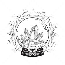 Magic Crystal Ball With Gems Crystal Drawing Crystal Ball Crystal Ball Tattoo