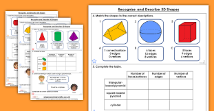 Recognise And Describe 3d Shapes Homework Extension Year 3