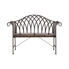 Vintage solid wrought iron chandelier lighting hanging gothic victorian 7hx22w. Monte Wrought Iron Garden Bench Antique Brown Dotmaker