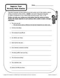 Simile Worksheet Improve Your Writing With Similes Simile Lesson Writing Lessons Teaching Writing