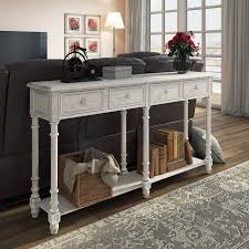 August Grove Preusser 58 Solid Wood Console Table Reviews Wayfair Ca In 2020 Farmhouse Console Table Wood Console Wood Console Table