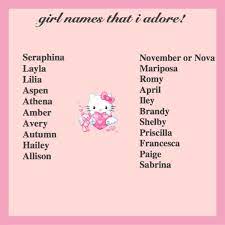 Names That I Love And Are Very Pretty For Girls Aesthetic Names Pretty Names Names