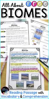 Free Biomes Reading Passage With Biomes Vocabulary And Comprehension Activities This Free Biomes Activity I Biomes Activities Teaching Biomes Reading Passages