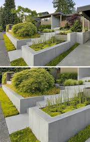 Pflanzkubel Aus Beton Minimalistisch Hochbeet Bodendecker Garten Idee Garten Hochbeet Garten Landschaftsbau Garten