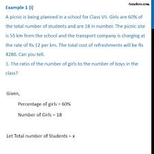 Check spelling or type a new query. Example 1 1 A Picnic Is Being Planned In A School For Class Vii