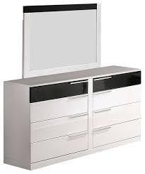 Bahamas Black White 8 Drawer Dresser Mirror Contemporary Dressers By Furniture Import Export Inc Modern black light fixtures and hardware pop against white walls, making the space look and feel add an unexpected splash of color to the inside of your vanity, dresser or nightstand drawers by bold luxury.