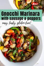 Gnocchi Marinara With Sausage Peppers Recipe Stuffed Peppers Gnocchi Recipes Healthy Sausage And Peppers