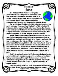 This Easy To Read One Page Passage All About The Planet Earth Is Perfect For S Reading Comprehension Science Reading Passages Reading Comprehension Worksheets