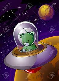 See ufo cartoon stock video clips. Teddy Bear Space Alien In A Flying Saucer Ufo Cartoon Character Royalty Free Cliparts Vectors And Stock Illustration Image 35517199