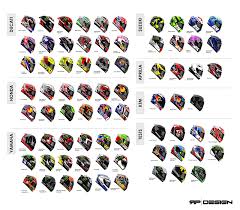 The products come in a wide range of colors and shell sizes to choose from. Motogp Designs