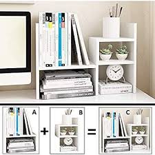 Amazon Com O Black Diy Book Shelf Adjustable Desktop Bookcase Office Organizer Shelves For Save Table Space Sturd In 2020 Bookshelves Diy Adjustable Desktop Bookcase