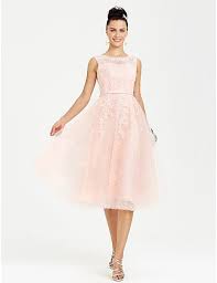 109 99 A Line Illusion Neck Tea Length All Over Lace Dress With Appliques Sash Ribbon By Ts Couture Dresses Cocktail Dress Sale Cheap Cocktail Dresses