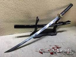 Japanese Samurai Katana Blade With Black Saya Full Tang Etsy In 2021 Samurai Swords Katana Samurai