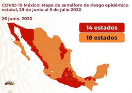Semaforo de hoy covid19/coronavirus en méxico actualizado diariamente. Mapa De Mexico Del Semaforo Epidemiologico Del 29 De Junio Al 5 De Julio As Mexico