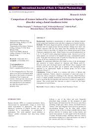 Can you take nyquil and robitussin together? Pdf Comparison Of Tremor Induced By Valproate And Lithium In Bipolar Disorder Using A Hand Steadiness Tester
