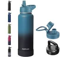 40oz Insulated Water Bottle with Straw, Stainless Steel Metal Vacuum Water  Flask, Large Thermos Water bottle with Leakproof 3 Lids for Travel, ...