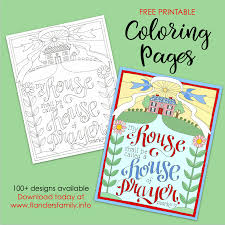 This free coloring book is based on the lord's prayer. House Of Prayer Coloring Page Flanders Family Homelife