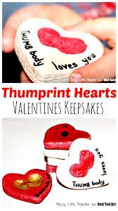 Valentine's day baskets for kids. Thumbprint Hearts For Valentine S Day Gorgeous Valentine S Day Gift For Toddlers T Preschool Valentine Crafts Toddler Valentine Gifts Toddler Valentine Crafts