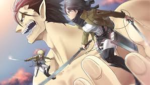 Here's my drawing of eren in his titan form from attack on titan! Eren Jaeger Titan Form Mikasa Ackerman Attack On Titan Mikasa And Eren Titan 1600x1052 Wallpaper Teahub Io