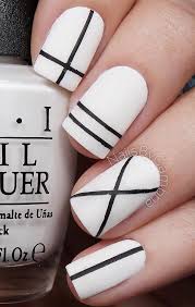 Acrylic Black And White Striped Nails 50 White Nail Art Ideas White Acrylic Nails Nail Art Designs White Nail Designs
