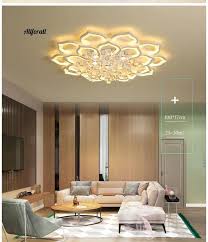 Spunti e suggerimenti per illuminare con garbo una stanza che deve evocare relax e. Plafoniera A Led Per Soggiorno E Camera Da Letto Con Cristallo Telecomando