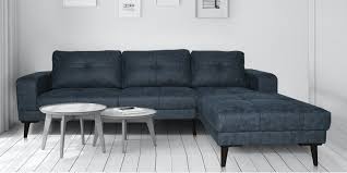 Nolany convertible sectional sofa for apartment l shaped couch with reversible chaise 4 seater sectional couch with storage ottoman, dark khaki. Buy Kitson Lhs L Shaped Sofa In Blue Colour By Vittoria Online Contemporary Lhs Sectional Sofas Sectional Sofas Furniture Pepperfry Product