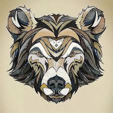 Awesome Bear Head Tattoo Design Geometric Bear Bear Tattoos Bear Wall Art