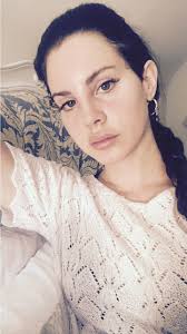 Lana Del Rey Selfie On Instagram 2018 White Lace Shirt Hair In A Ponytail Lana Del Rey Shirt Hair Lana