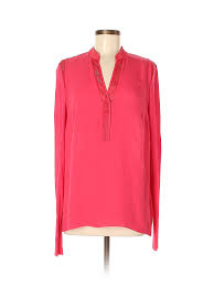 Details About Elie Tahari Women Pink Long Sleeve Blouse M