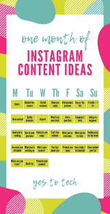 Want One Month Of Instagram Content Ideas Download This Free Instagram Content C Instagram Content Calendar Social Media Content Calendar Social Media Planner