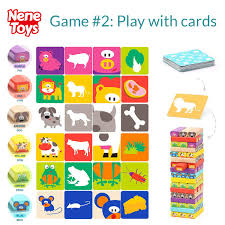 Decoración para piezas de niños. Ideal Como Regalo Para Compartir Entre Padres E Hijos Juego De Mesa Educativo Para Ninos Y Ninas De 4 A 8 Anos Torre De Bloques Infantil De Madera 4 En 1 Con