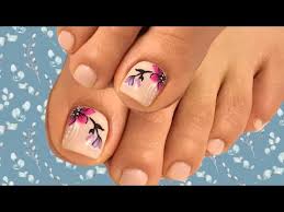 Los mejores diseños de uñas semipermanentes. Diseno De Flores En Las Unas De Los Pies Youtube