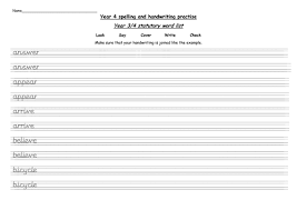The goal is to use these free handwriting worksheets, activities, handwriting pdf printables and ideas to increase exposure and practice time to help develop handwriting skills in children. Year 4 Statutory Words Handwriting Practise Worksheets