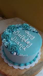Simple Birthday Cake Decorating Ideas For Adults Teal Roses Birthday Cake Cake Decorating Designs Cake Simple Birthday Cake