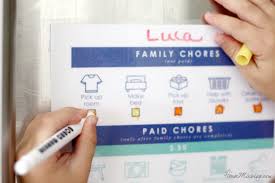 kids printable chore chart to earn money house mix