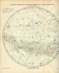 1880 Vintage Star Chart Beautiful North And South Celestial